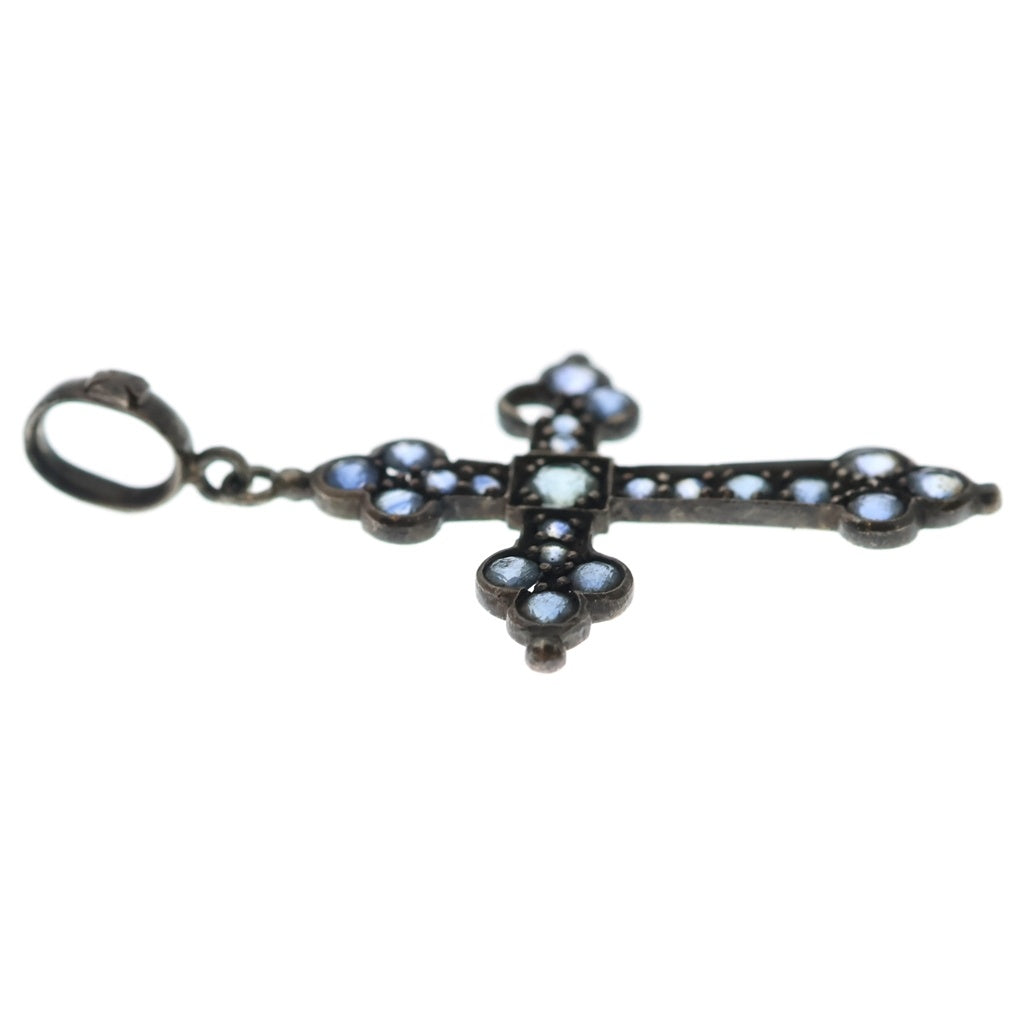 Loree Rodkin(ローリーロドキン) LARGE GOTHIC CROSS PENDANT オニキス ラージゴシッククロスペンダント ブルー/シルバー レディース
