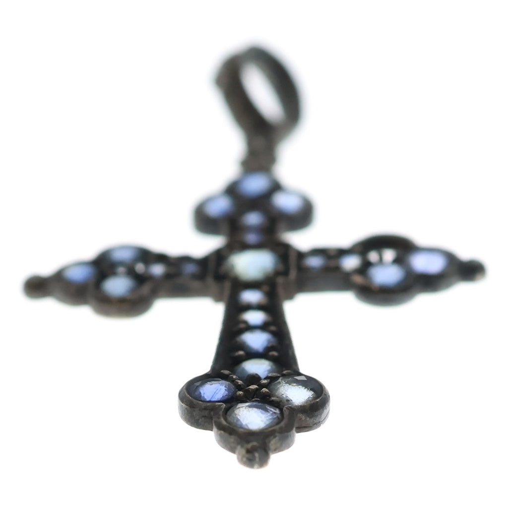 Loree Rodkin(ローリーロドキン) LARGE GOTHIC CROSS PENDANT オニキス ラージゴシッククロスペンダント ブルー/シルバー レディース