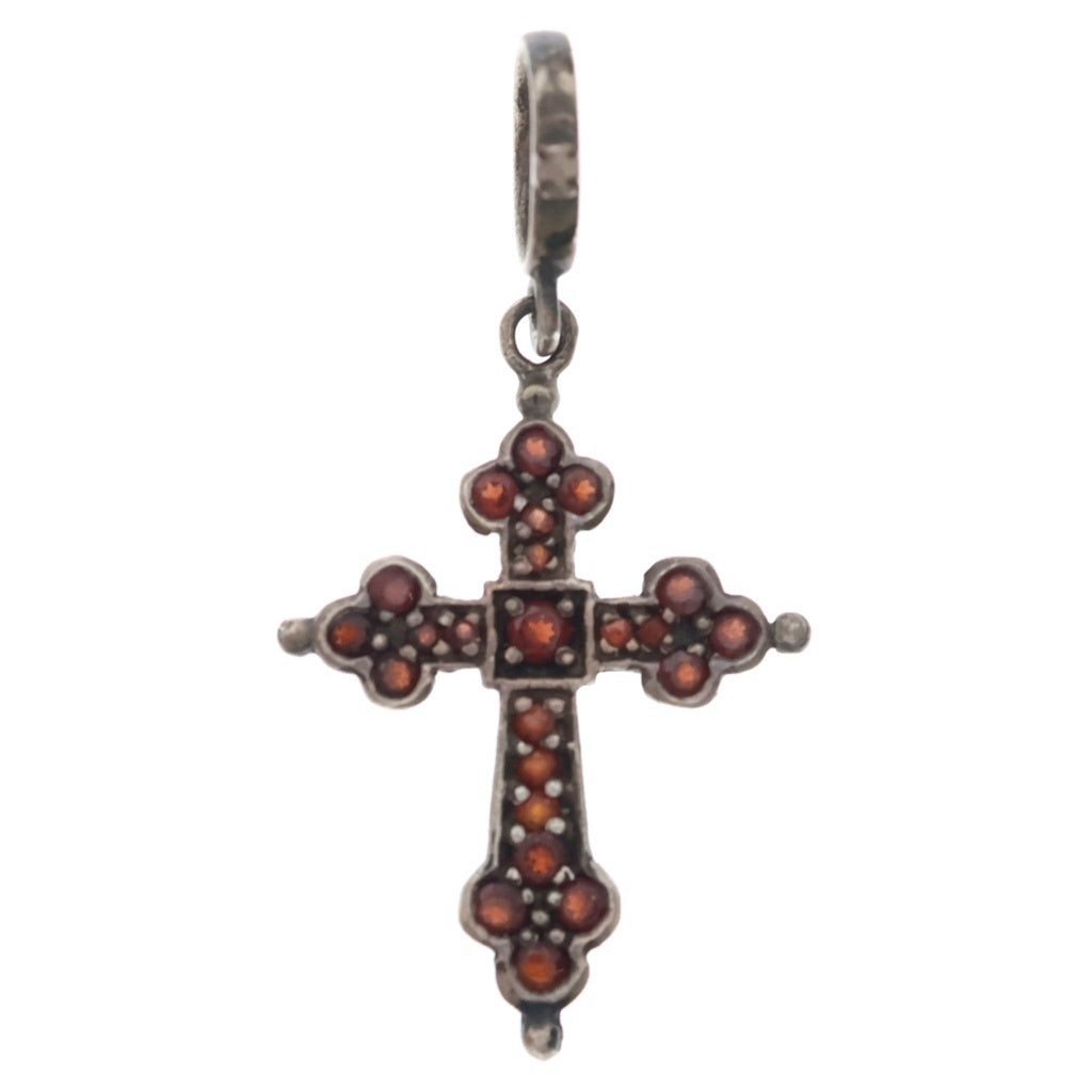 Loree Rodkin(ローリーロドキン) MEDIUM GOTHIC CROSS PENDANT ルビー 