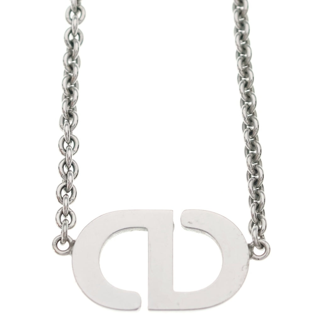 Christian Dior(クリスチャンディオール) Petit CDロゴ ラインストーン ネックレス ペンダント チェーン シルバー N2241WOMCY_D001