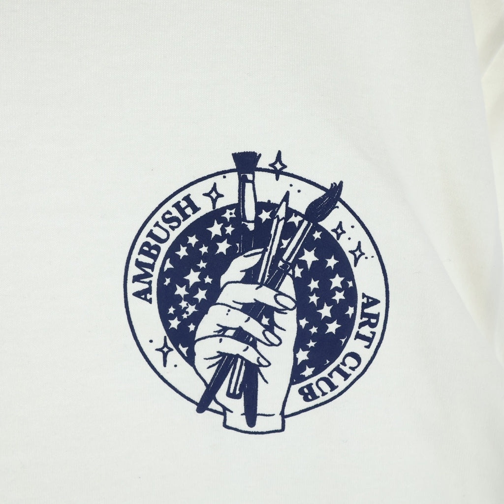 AMBUSH(アンブッシュ) Art Club グラフィック リンガー フロントプリント 半袖Tシャツ カットソー ホワイト 12115326