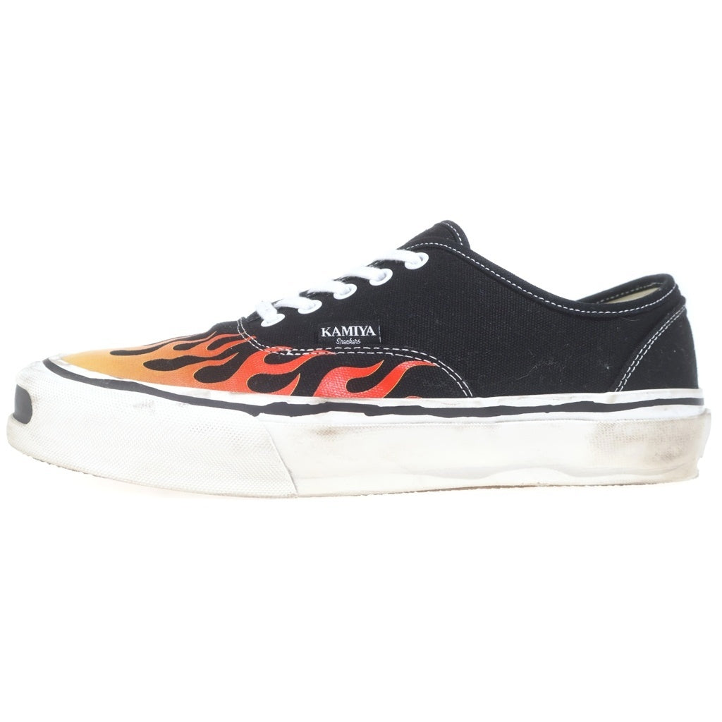 KAMIYA(カミヤ) Herc Fire Pattern Vulcanized Sneaker ファイヤーパターン ローカットスニーカー ブラック G14FW702