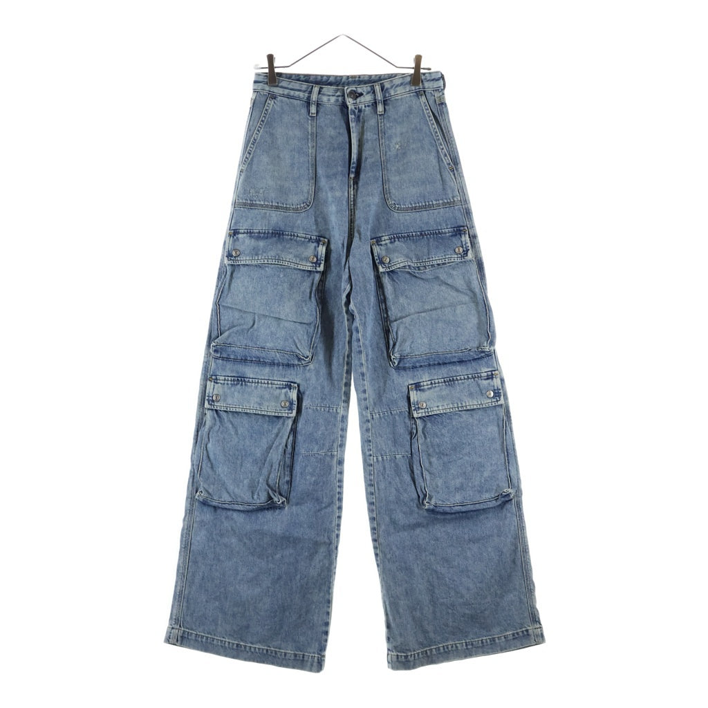 DIESEL(ディーゼル) P-MIRTA-OUT ワイド デニム カーゴパンツ インディゴ レディース
