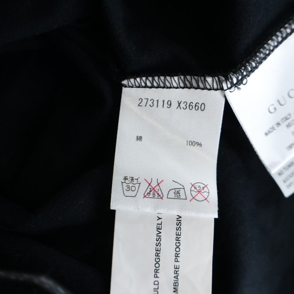 GUCCI(グッチ) Vネック フロントロゴプリント 半袖Tシャツ カットソー ブラック 273119 X3660 レディース