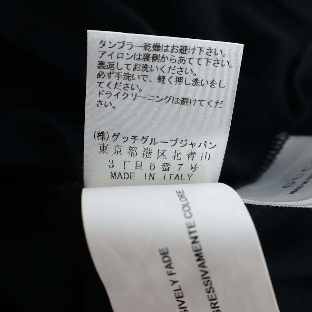 GUCCI(グッチ) Vネック フロントロゴプリント 半袖Tシャツ カットソー ブラック 273119 X3660 レディース