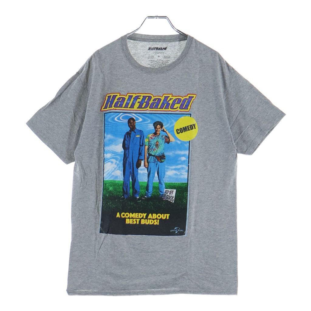 NO BRAND(ノーブランド) Half Baked オフィシャル グラフィックプリント クルーネック 半袖Tシャツ カットソー グレー