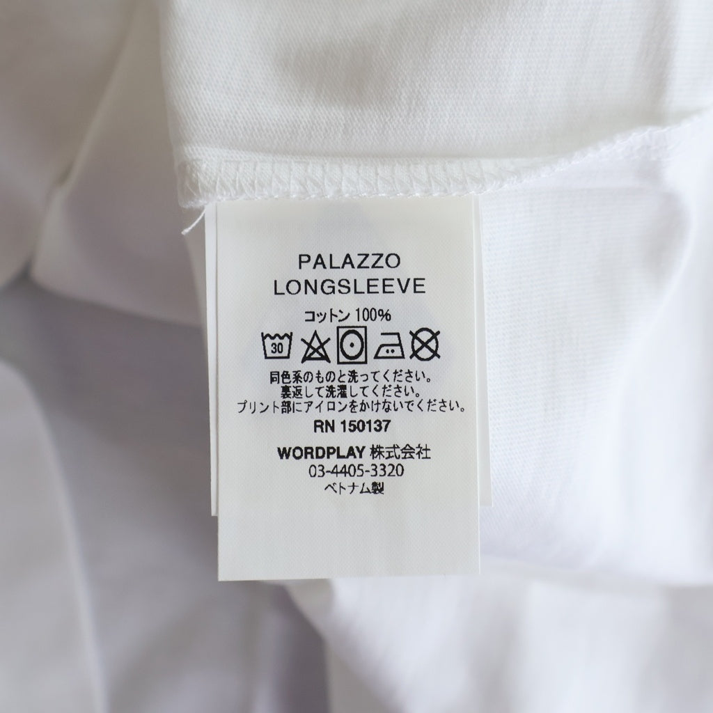 Palace Skateboards(パレススケートボーズ) Palazzo Longsleeve パラッツォ プリント クルーネック 長袖Tシャツ カットソー ホワイト