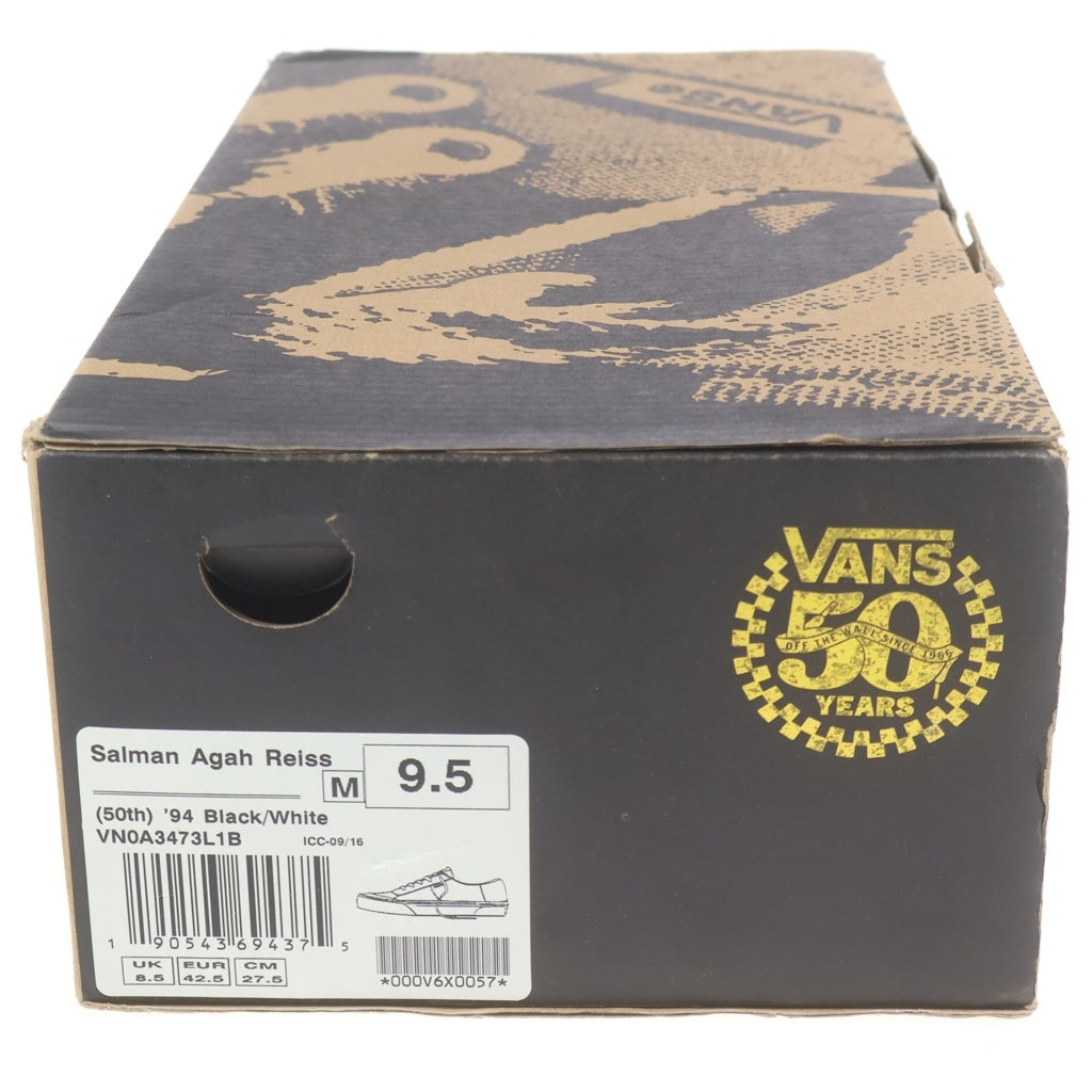 VANS(ヴァンズ) 2016 50TH SALMAN AGAH 94 REISSUE 50周年記念 復刻 サルマン・アガー リイシュー ローカットスニーカー ブラック/ホワイト US9.5/27.5cm VN0A3473L1B