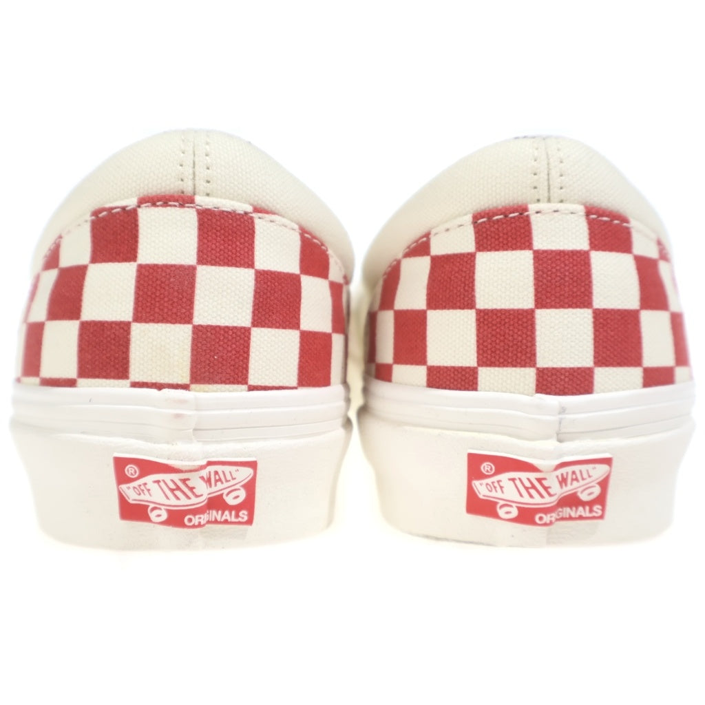 VANS(ヴァンズ) Vault OG Classic Slip-On ボルト チェッカーボード クラシック スリッポン ローカットスニーカー ホワイト/レッド US9.5/27.5cm VN0A32QNP4H