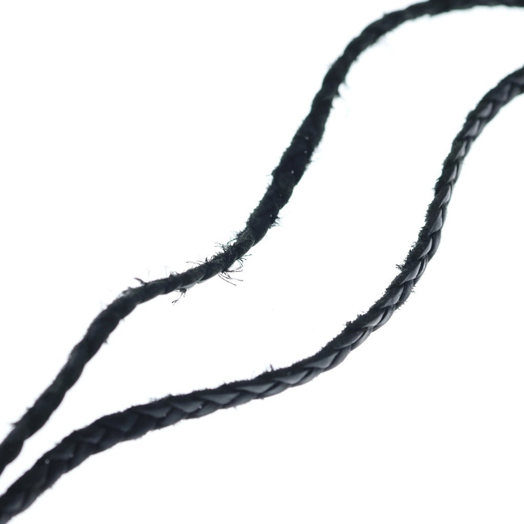 CHROME HEARTS(クロムハーツ) LEATHER BRAID SCROLL ネックレス レザーブレイドネックレス ブラック/シルバー BCA377