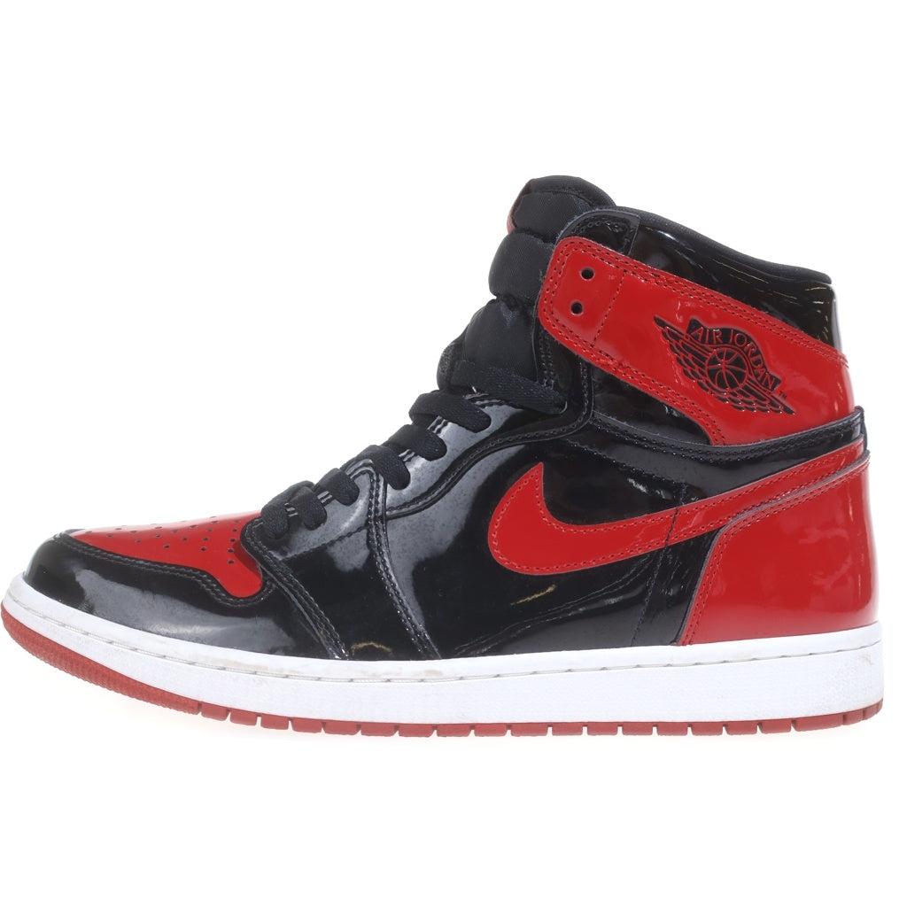 NIKE(ナイキ) AIR JORDAN 1 RETRO HIGH OG BRED PATENT エアジョーダン1 レトロ ブレッド パテント ハイカットスニーカー ブラック/レッド US10.5/28.5cm 555088-063
