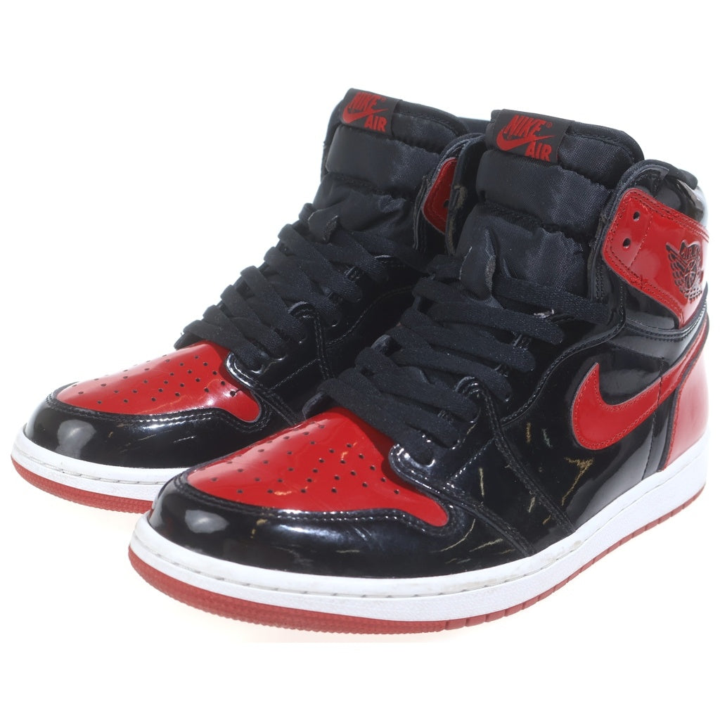 NIKE(ナイキ) AIR JORDAN 1 RETRO HIGH OG BRED PATENT エアジョーダン1 レトロ ブレッド パテント ハイカットスニーカー ブラック/レッド US10.5/28.5cm 555088-063