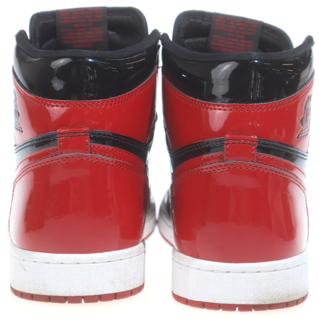 NIKE(ナイキ) AIR JORDAN 1 RETRO HIGH OG BRED PATENT エアジョーダン1 レトロ ブレッド パテント ハイカットスニーカー ブラック/レッド US10.5/28.5cm 555088-063
