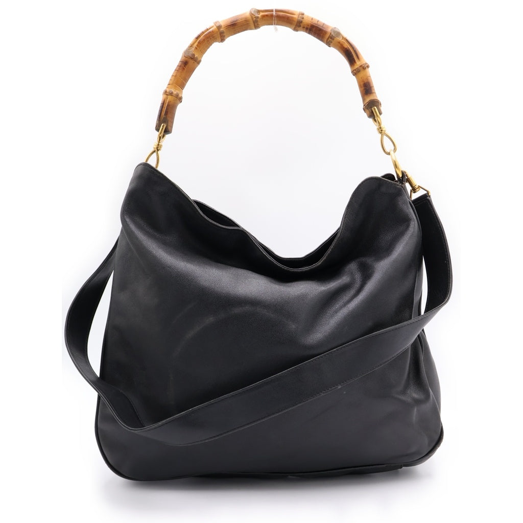GUCCI(グッチ) 2WAY バンブー ショルダーバッグ ハンドバッグ ブラック レディース