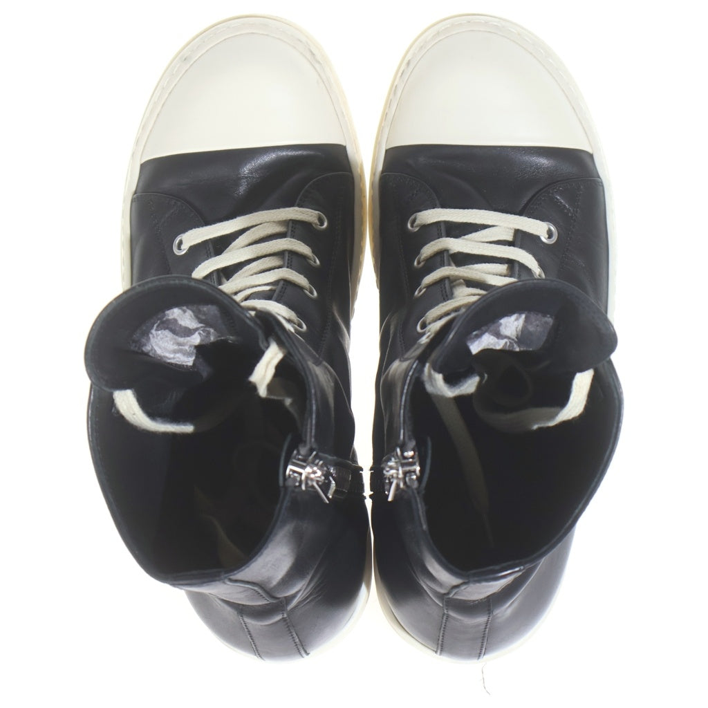 Rick Owens(リックオウエンス) 26SS SNEAKERS ラモーンズ カーフレザー ハイカット スニーカー ブラック/ホワイト RU02D6890LOO