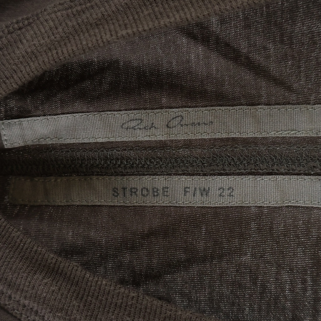 Rick Owens(リックオウエンス) Level クルーネック 半袖Tシャツ カットソー ブラウン RU02B2265-JA
