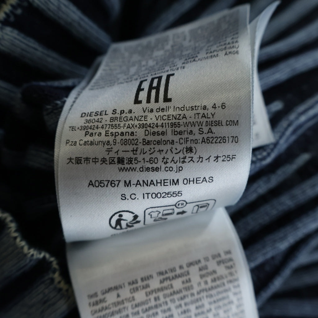 DIESEL(ディーゼル) 23SS M-ANAHEIM メタルロゴプレート ショート ニットセーター インディゴ A05767 レディース