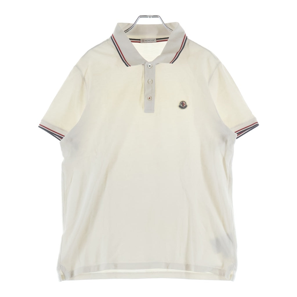 MONCLER(モンクレール) 17SS MAGLIA POLO MANICA ロゴパッチ コットン 半袖 ポロシャツ ホワイト C10918345600 84556