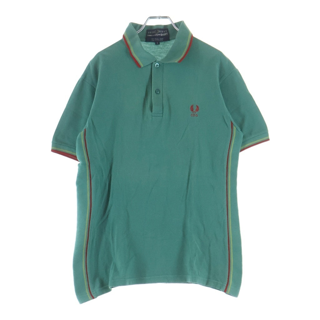 FRED PERRY(フレッドペリー) ×COMME des GARCONS コムデギャルソン CDGロゴ刺繍 半袖ポロシャツ グリーン S16303