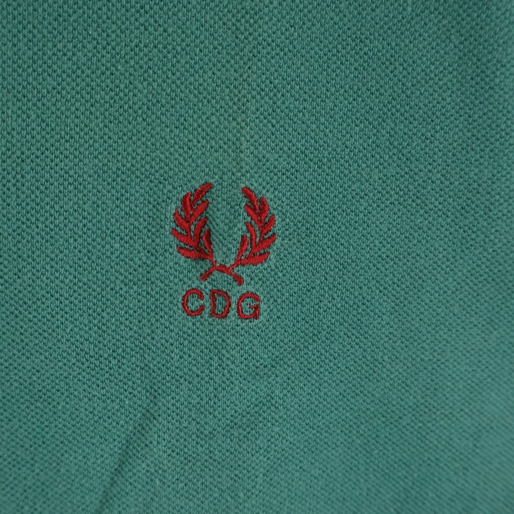 FRED PERRY(フレッドペリー) ×COMME des GARCONS コムデギャルソン CDGロゴ刺繍 半袖ポロシャツ グリーン S16303