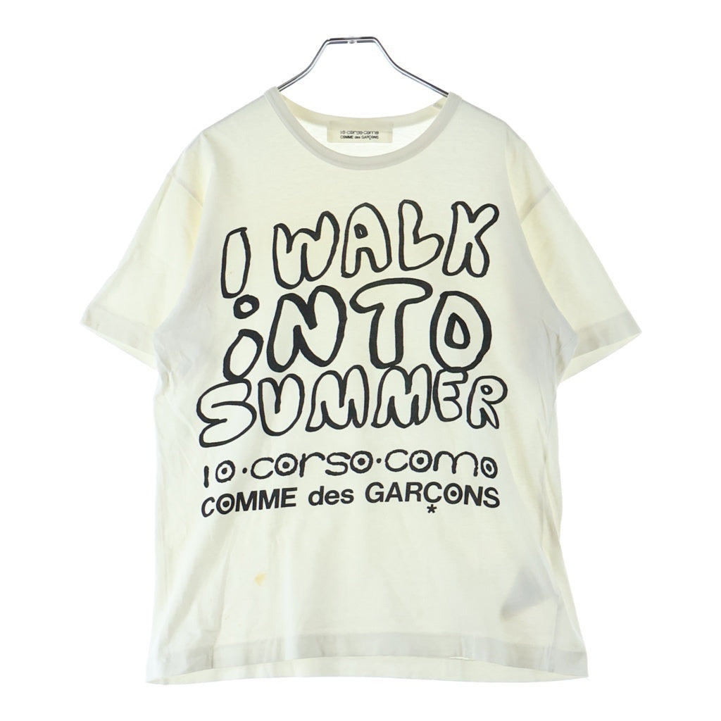 COMME des GARCONS(コムデギャルソン) I WALK INTO SUMMER フロントプリント 半袖Tシャツ カットソー ホワイト 5F-T08C