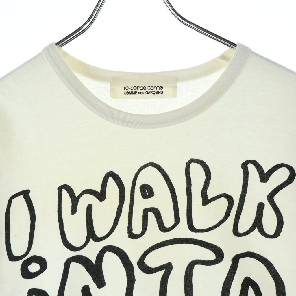 COMME des GARCONS(コムデギャルソン) I WALK INTO SUMMER フロントプリント 半袖Tシャツ カットソー ホワイト 5F-T08C