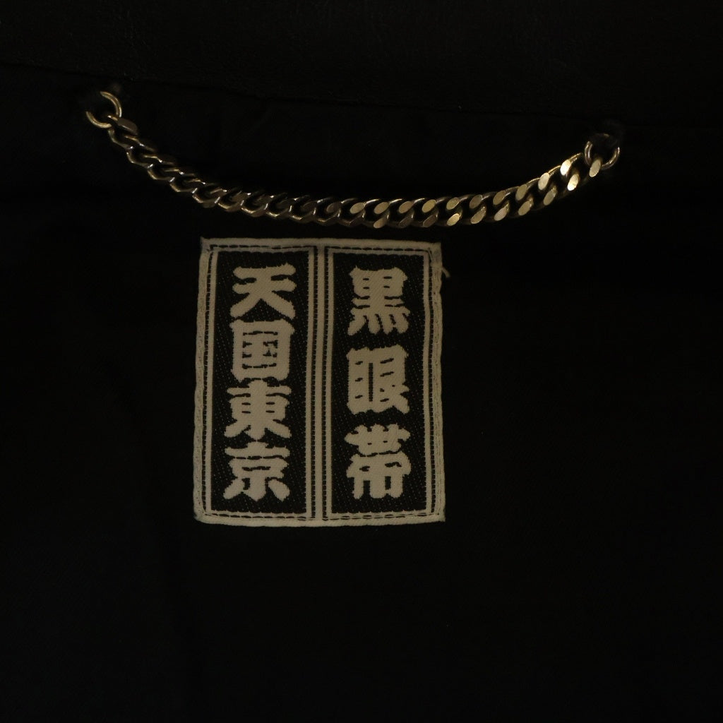 WACKO MARIA(ワコマリア) 22AW ×THE BLACK EYE PATCH Leather Bomber Jacket ザ ブラック アイパッチ ロゴ刺繍 ジップアップ レザー ボンバージャケット ブラック
