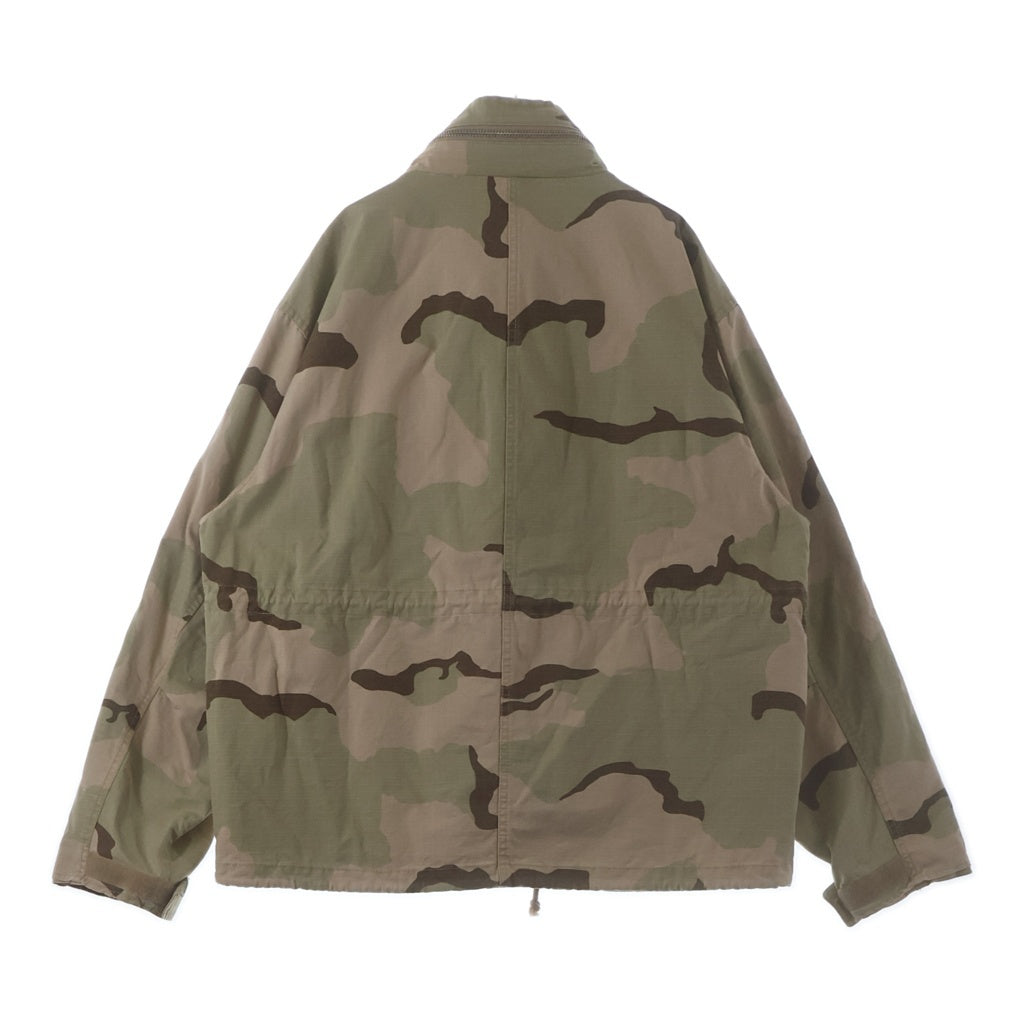 STUSSY(ステューシー) M65 JACKET SAND CAMO ロゴ刺繍 ジップアップ ナイロン ミリタリージャケット カーキ