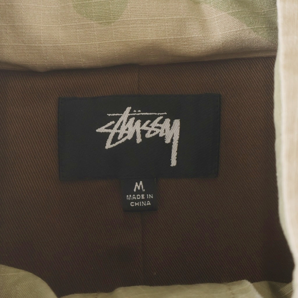 STUSSY(ステューシー) M65 JACKET SAND CAMO ロゴ刺繍 ジップアップ ナイロン ミリタリージャケット カーキ