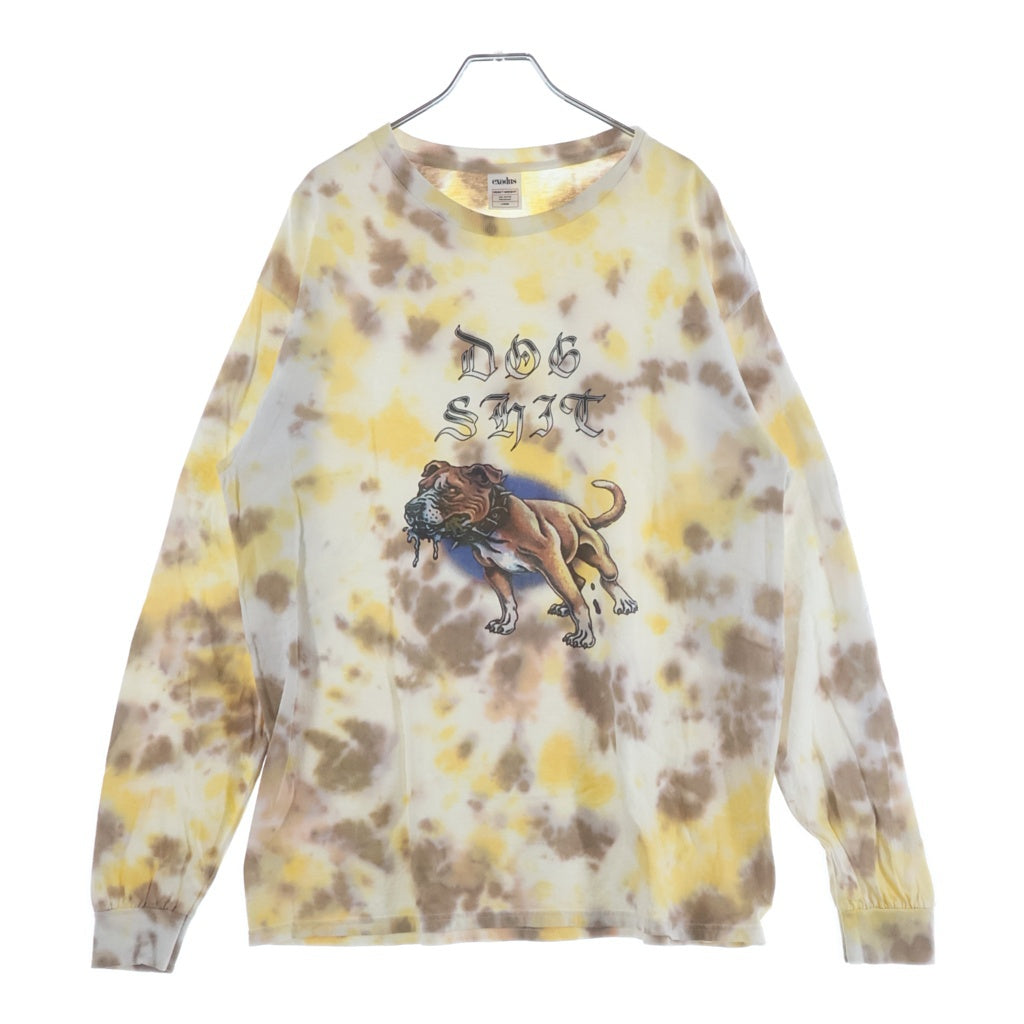 NO BRAND(ノーブランド) exodus brand(エクソダスブランド) DOGSHIT TIE DYE LONGSLEEVE T SHIRT ドッグシット フロントプリント タイダイ 長袖 Tシャツ カットソー マルチ