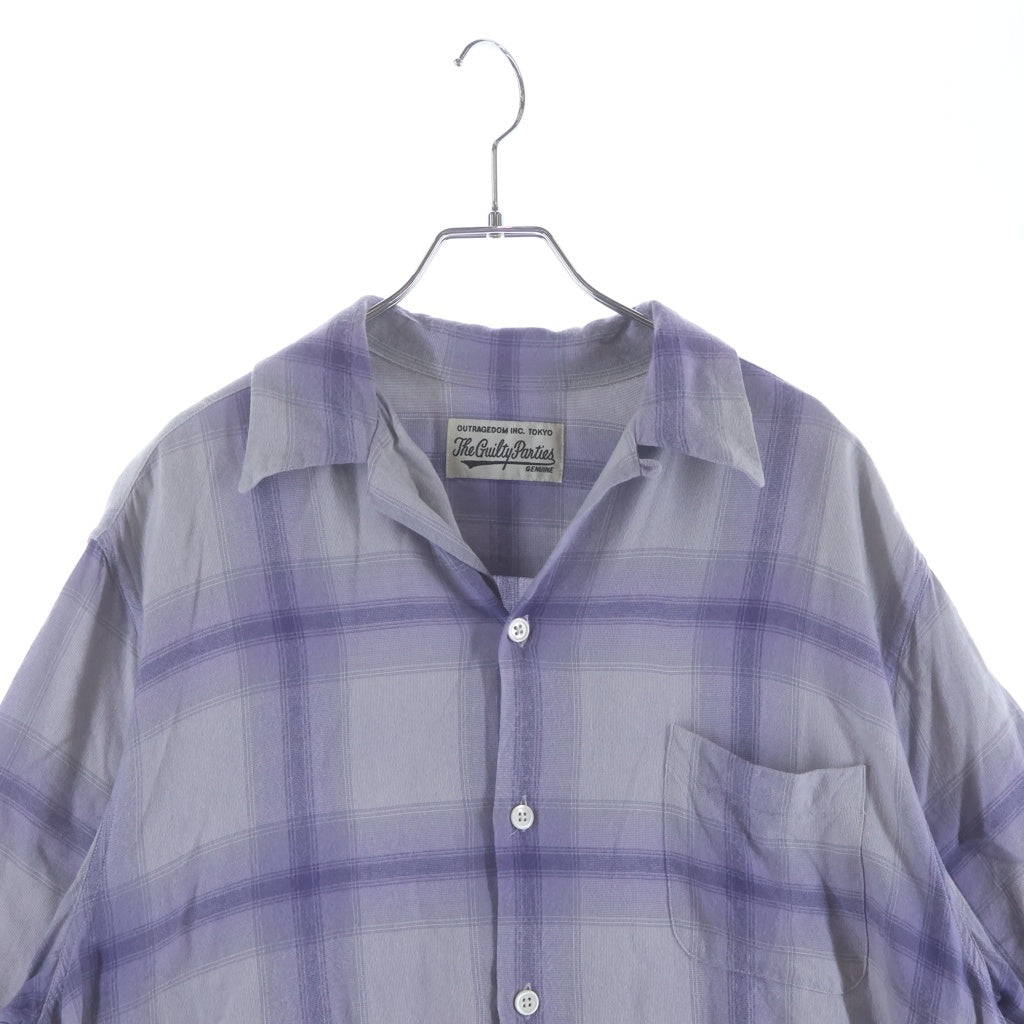 WACKO MARIA(ワコマリア) 23AW OMBRE CHECK OPEN COLLAR SHIRT オンブレチェック オープンカラーシャツ ブルー