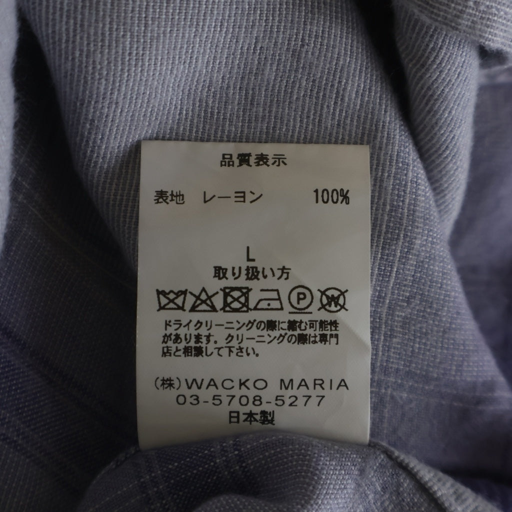 WACKO MARIA(ワコマリア) 23AW OMBRE CHECK OPEN COLLAR SHIRT オンブレチェック オープンカラーシャツ ブルー
