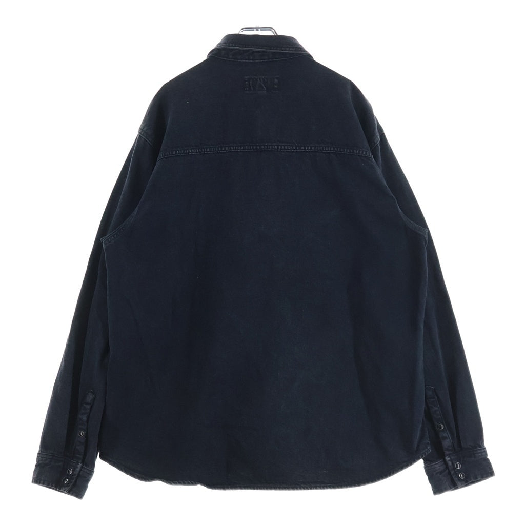 STUSSY(ステューシー) Boxy Western Denim Shirt ボクシーウエスタンデニム 長袖シャツ ブラック