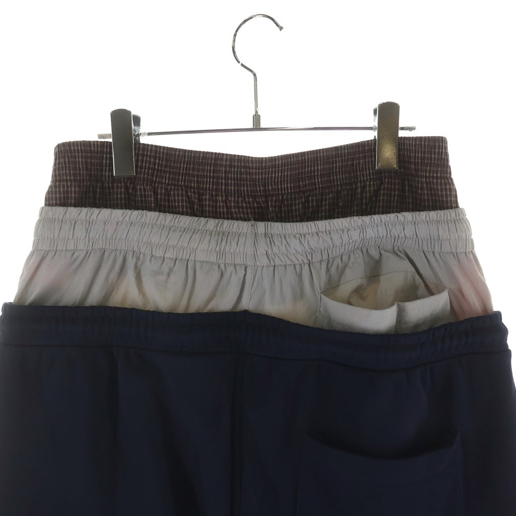 NO BRAND(ノーブランド) Protocol Index LAYERED TRACK PANTS プロトコル インデックス レイヤードトラックパンツ ネイビー