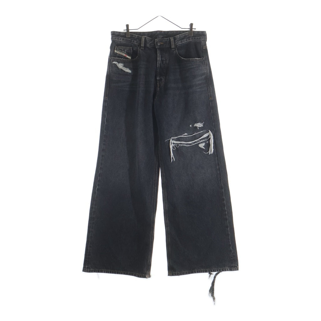 DIESEL(ディーゼル) Relaxed Jeans D-Rise A06371 リラックス Dライズ ダメージ加工 ウォッシュドワイドデニムパンツ ジーンズ インディゴ