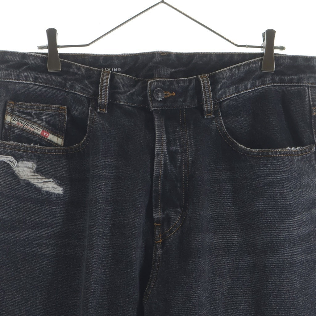 DIESEL(ディーゼル) Relaxed Jeans D-Rise A06371 リラックス Dライズ ダメージ加工 ウォッシュドワイドデニムパンツ ジーンズ インディゴ