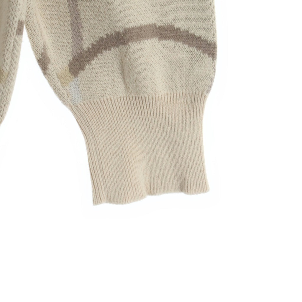 Dime(ダイム) Wave Knit Sweat ウェーブ総柄 ニット スウェット トレーナー ベージュ CA59648