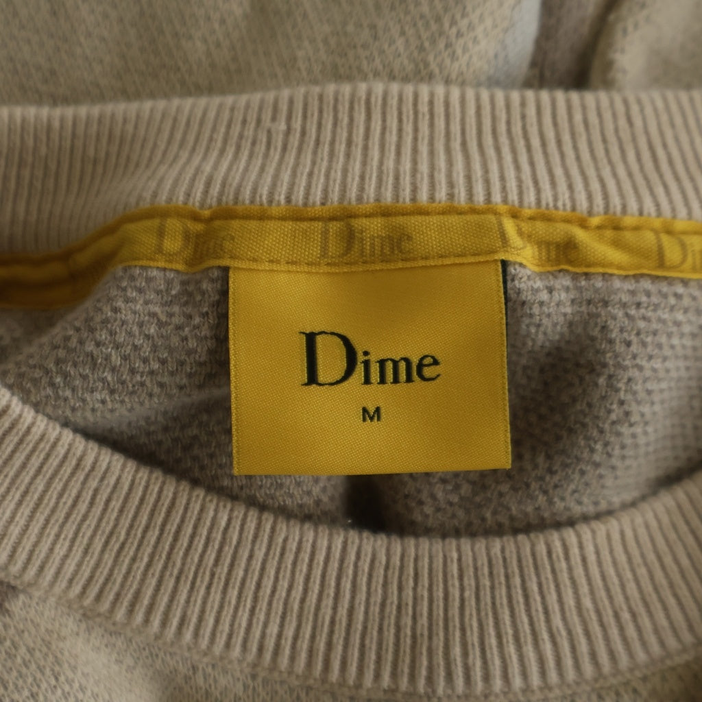 Dime(ダイム) Wave Knit Sweat ウェーブ総柄 ニット スウェット トレーナー ベージュ CA59648
