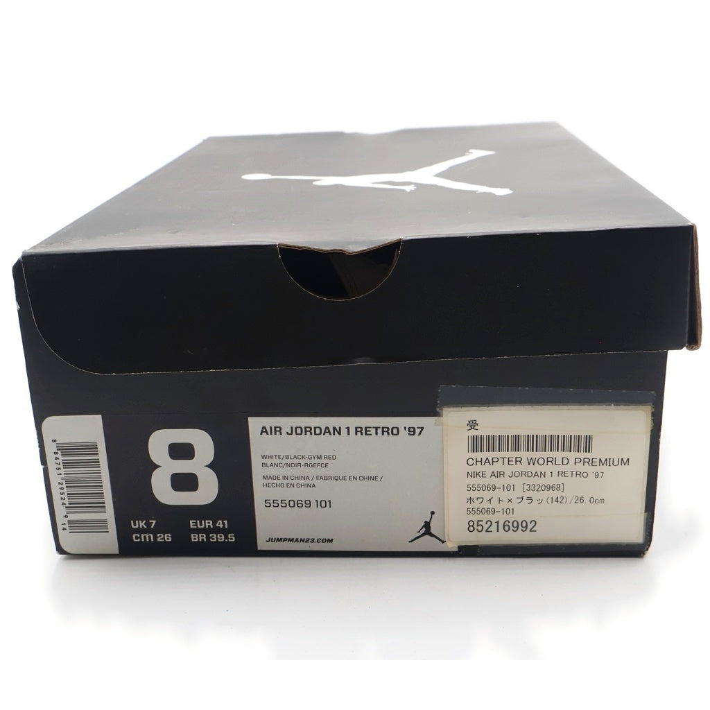 NIKE(ナイキ) 【観賞用2012年製】AIR JORDAN 1 RETRO 97 エアジョーダン1 レトロ 97 ミッドカットスニーカー ホワイト/ブラック US8/26cm 555069-101