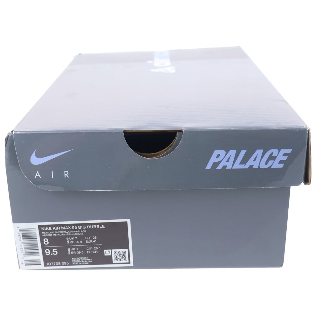 NIKE(ナイキ) × PALACE SKATEBOARDS AIR MAX 95 BIG BUBBLE パレス エアマックス95 ビッグバブル ローカットスニーカー シルバー/ブラック US8/26cm IQ7708-095