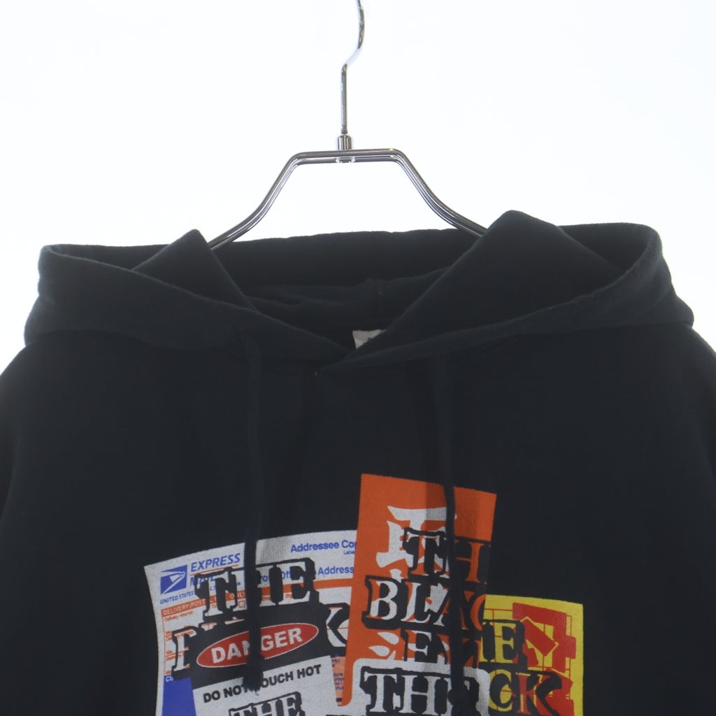 THE BLACK EYE PATCH(ブラックアイパッチ) Label Pack Print Hoodie ラベルパック ロゴプリント フーデッド パーカー ブラック