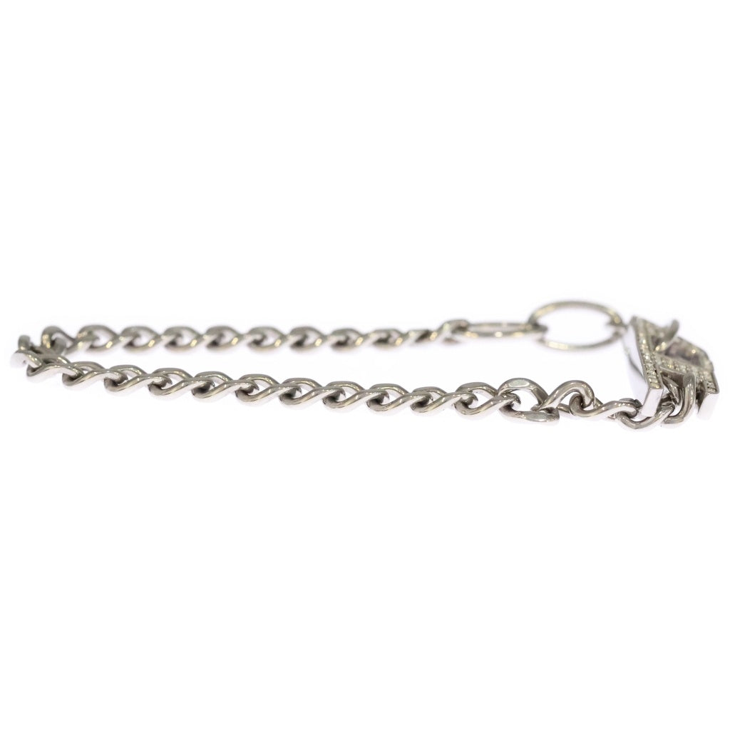 DIESEL(ディーゼル) STAINLESS STEEL CHAIN BRACELET WITH D LOGO PENDANT ステンレススチールチェーンブレスレット ウィズ Dロゴペンダント シルバー DX1627040