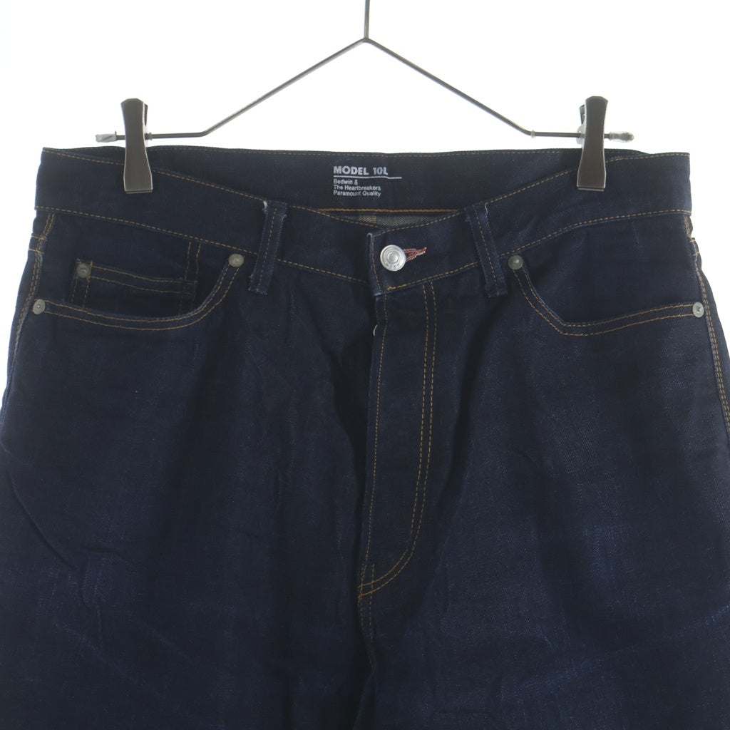 BEDWIN & THE HEARTBREAKERS(ベドウィンアンドザハートブレーカーズ) MODEL 10L THUNDERS DENIM PANTS サンダーズ ボタンフライ ストレートデニムパンツ ジーンズ インディゴブラック