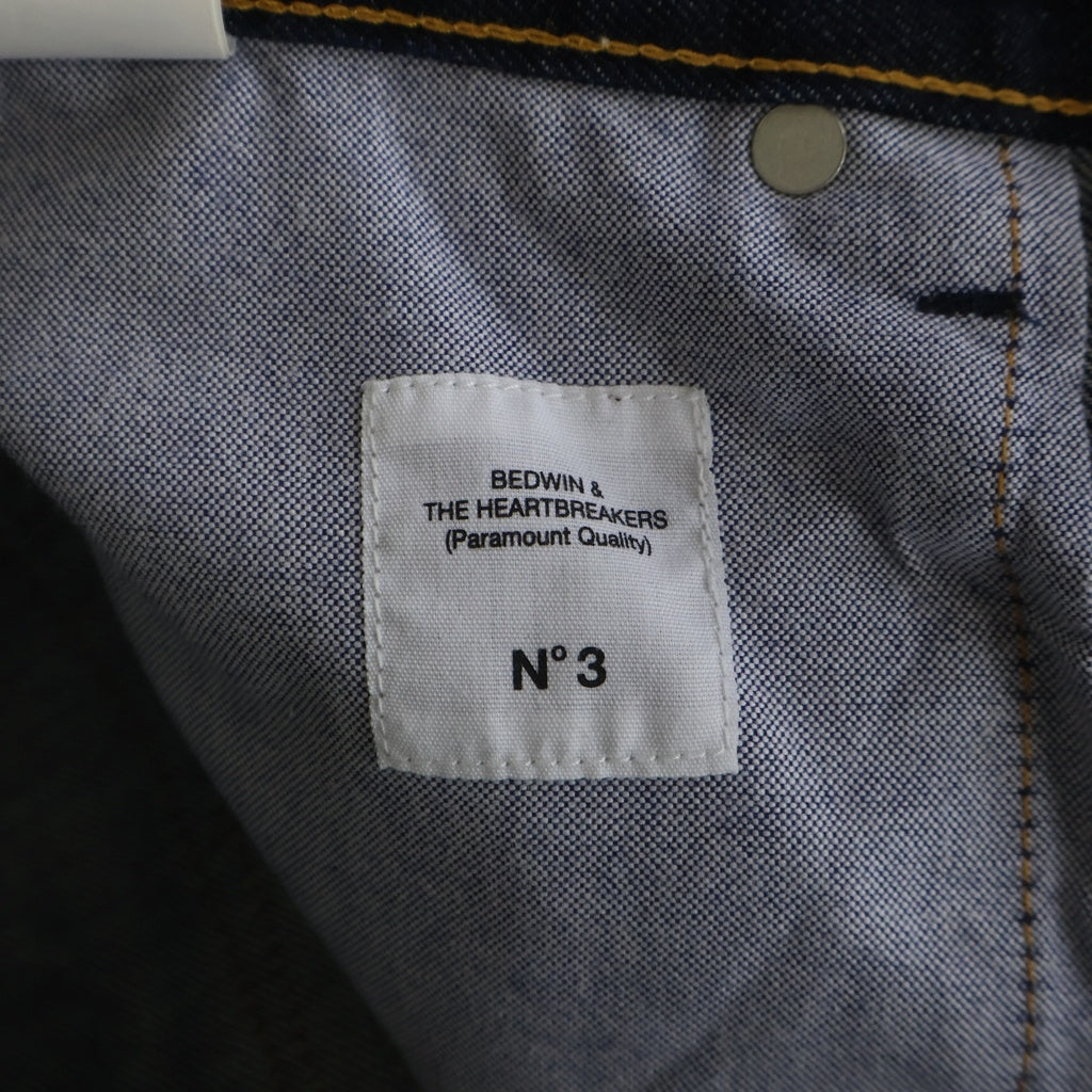 BEDWIN & THE HEARTBREAKERS(ベドウィンアンドザハートブレーカーズ) MODEL 10L THUNDERS DENIM PANTS サンダーズ ボタンフライ ストレートデニムパンツ ジーンズ インディゴブラック
