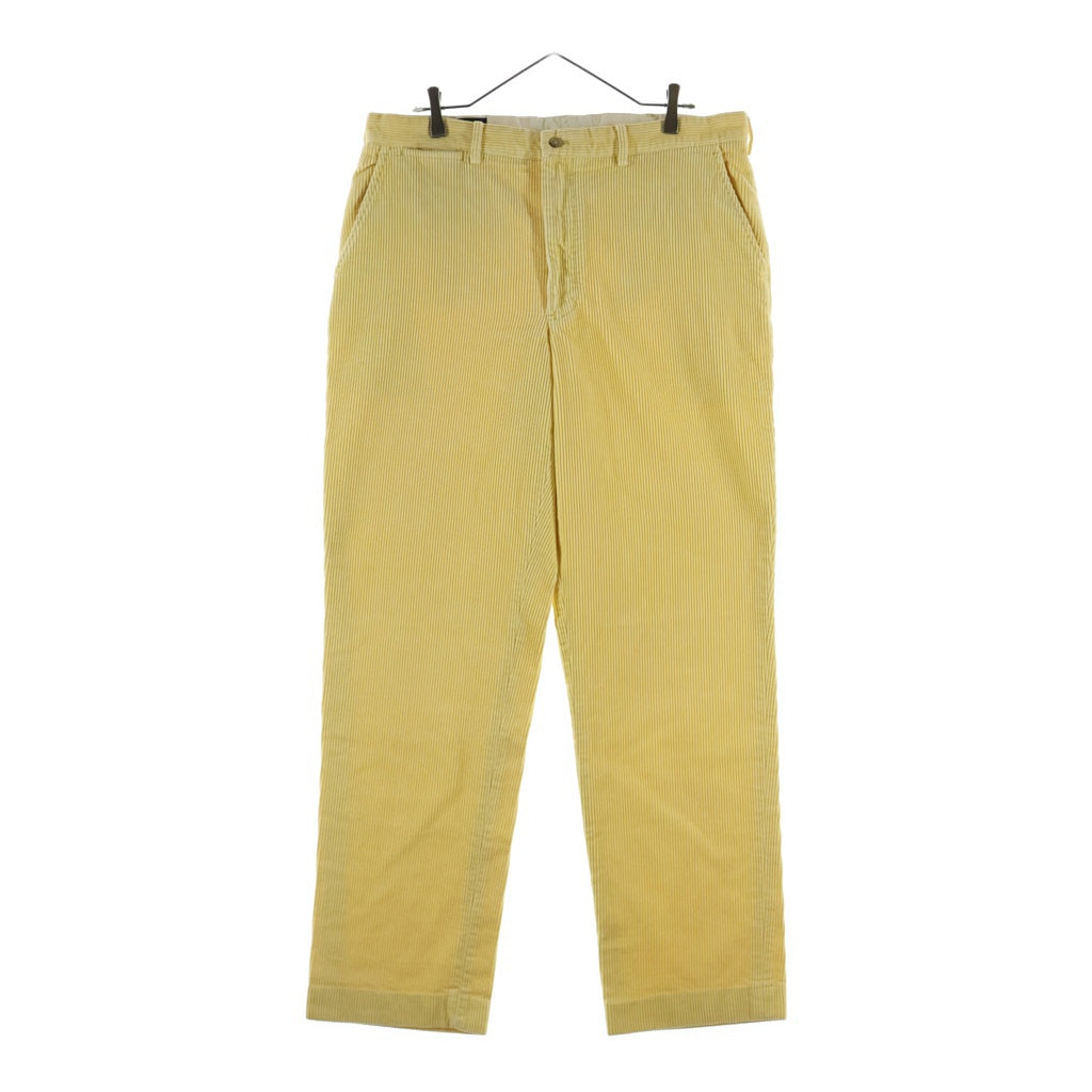 POLO RALPH LAUREN(ポロラルフローレン) 90s VINTAGE POLO CORDS ヴィンテージ ノータック 太畝 コーデュロイパンツ イエロー