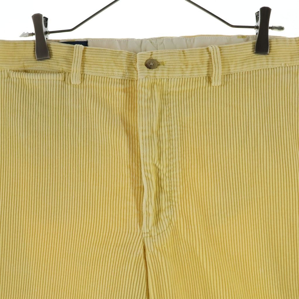 POLO RALPH LAUREN(ポロラルフローレン) 90s VINTAGE POLO CORDS ヴィンテージ ノータック 太畝 コーデュロイパンツ イエロー