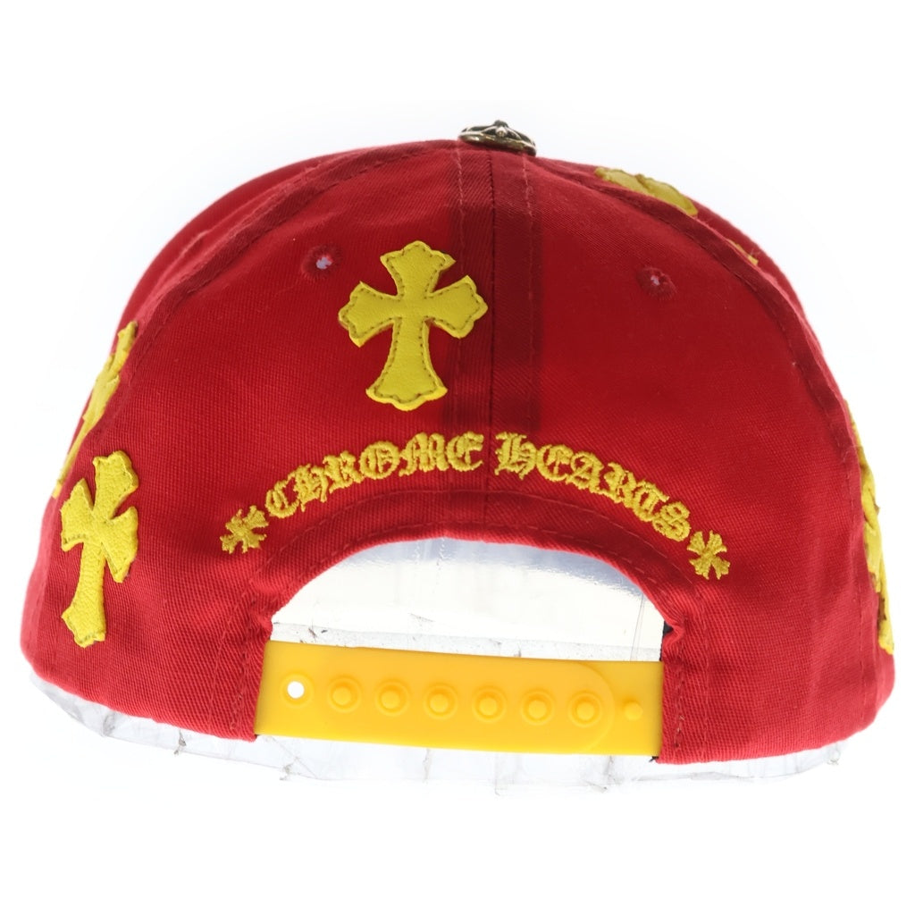 CHROME HEARTS(クロムハーツ) CH HAT クロスパッチ CH刺繍 ベースボールキャップ 帽子 レッド/イエロー
