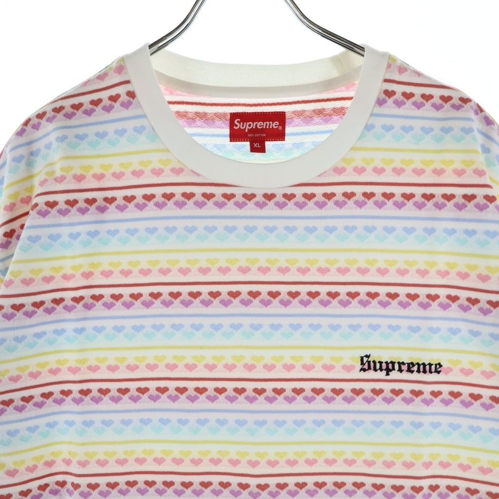 SUPREME(シュプリーム) 22SS Hearts Jacquard S/S Top ハート 総柄 半袖Tシャツ カットソー マルチ