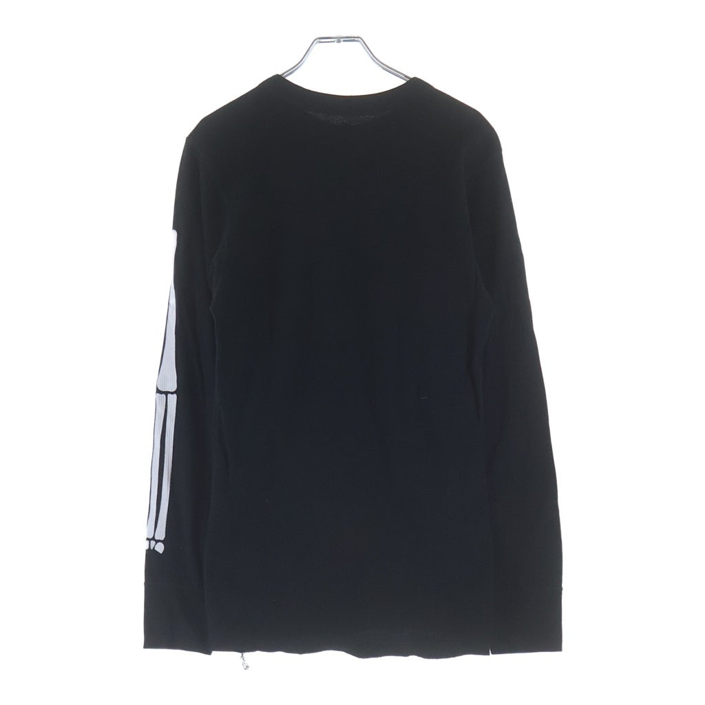 SUPREME(シュプリーム) 24AW ×Hanes Bones Thermal Crew ヘインズ ボーンズサーマルクルー フロントプリント 長袖Tシャツ カットソー ブラック
