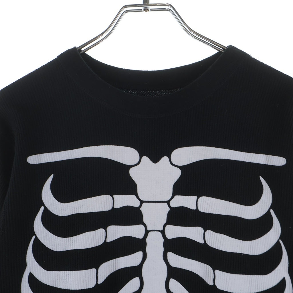 SUPREME(シュプリーム) 24AW ×Hanes Bones Thermal Crew ヘインズ ボーンズサーマルクルー フロントプリント 長袖Tシャツ カットソー ブラック